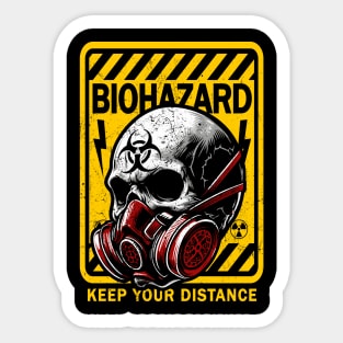 Biohazard Sign Keep Your Distance Sticker